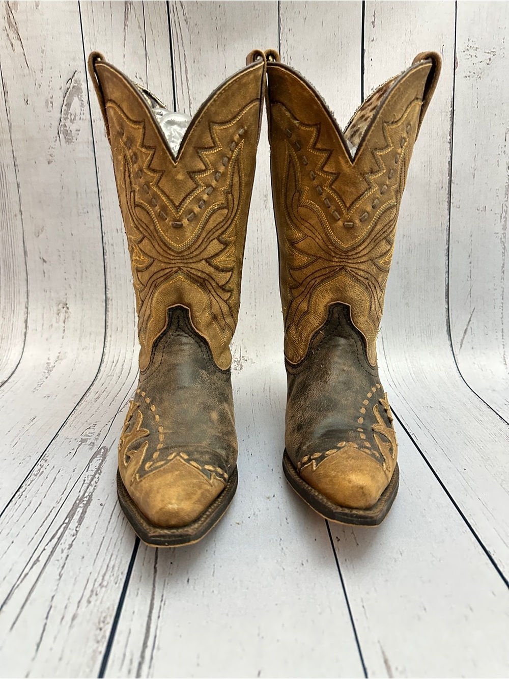 🤠 Laredo Cullison Bucklace Distressed Western Cowboy Boots women’s size 9M - Picture 3 of 15